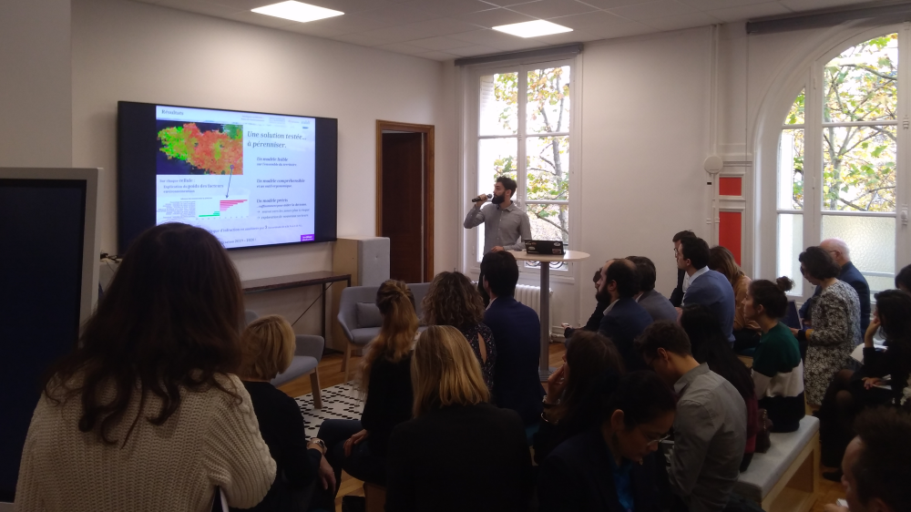 Présentation du projet de l'Agence française pour la biodiversité lors de la semaine de l'innovation publique au Lieu de la transformation publique le 28 novembre 2019.